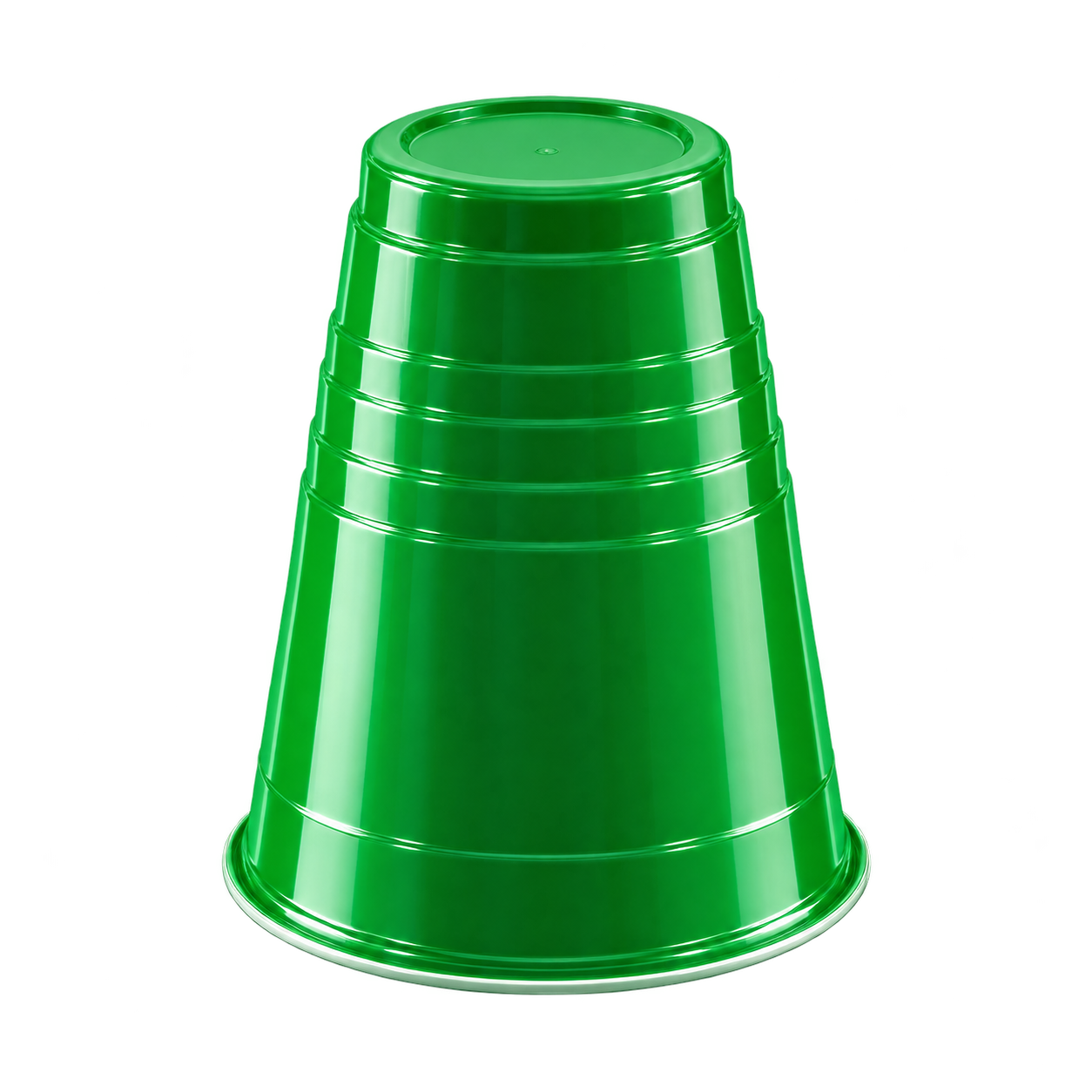 Green upside-down cup